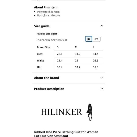 Hilinker Spaghetti Strap 1Piece Swimsuit NWT Tummy Control Bathing Suit Size M - Picture 8 of 12